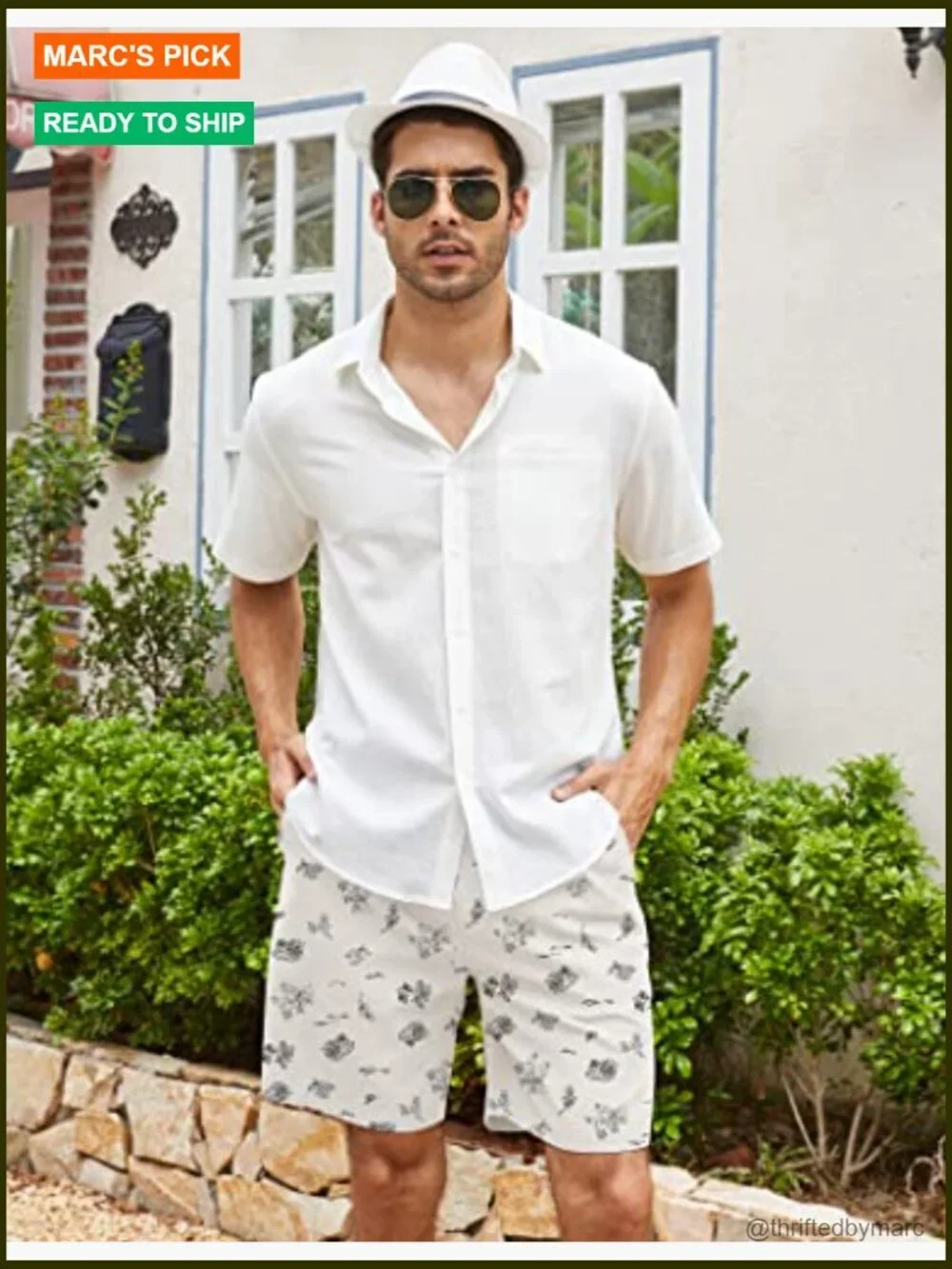 Men's Linen Elastic Waist Shorts, Casual Summer Beach Drawstring